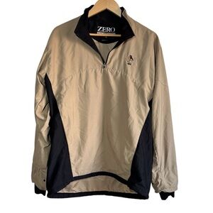Zero Restriction Jacket Pullover Mens Medium Beige Tan Black Golf Windbreaker